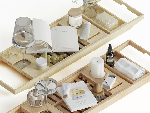 Bathroom Tray Candle Aromatherapy Books