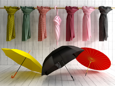 Modern umbrella scarf combination