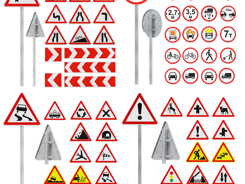 Modern Traffic Warning Signs Signs