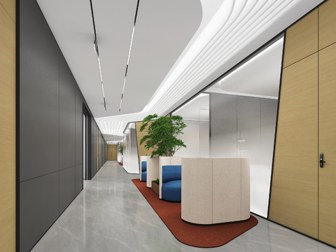 Modern office aisle corridor