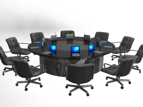 Modern Office Round Meeting Table and Chair Free