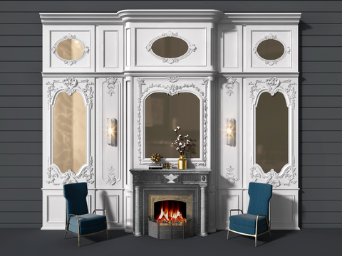 Jane European fireplace Wall