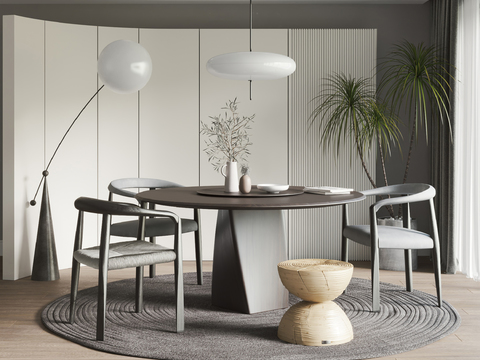 Molteni & C Modern Round Dining Table and Chair