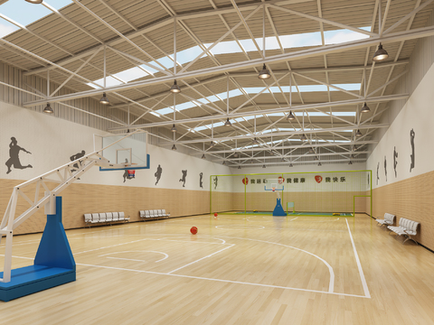 modern basketball court