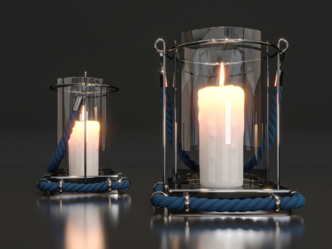 Modern glass candle holder combination