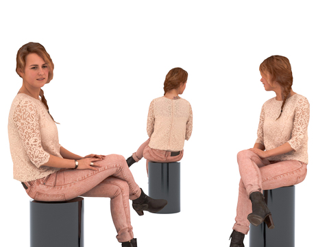 Modern Sitting Lady Figure