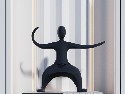 Modern abstract tai chi figure sculpture