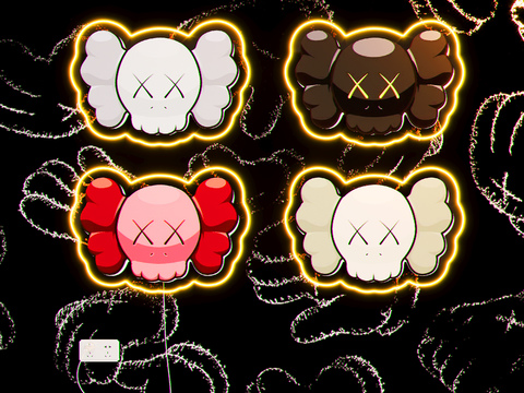 modern kaws neon decorative lights