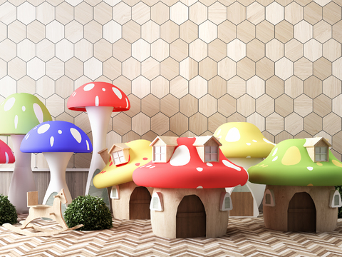 Modern Children's Kindergarten Amusement Park Mushroom Combination