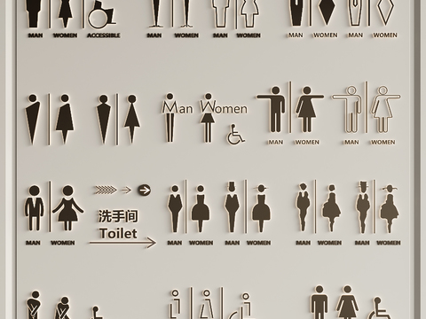 Toilet Identification Toilet Door Guide Sign