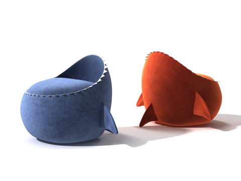 Modern cartoon shark children sofa