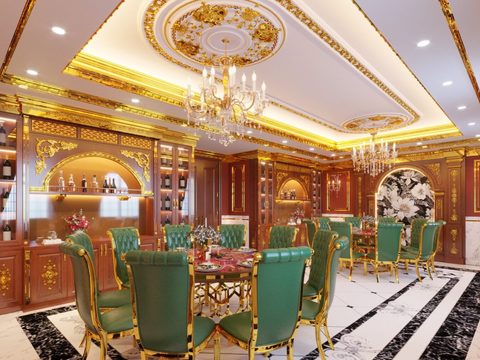 European Classical Luxury Creative Restaurant Room Free