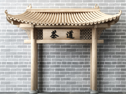 Chinese-style ancient building door head