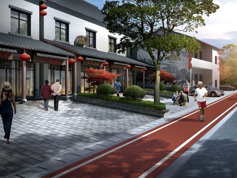 new chinese commercial street psd