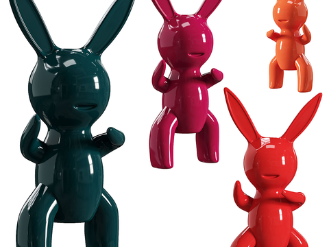 Small rabbit sculpture animal ornaments