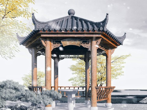 Chinese-style ancient pavilion