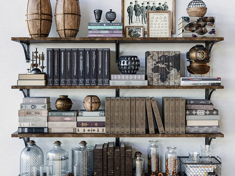 Industrial style book ornaments