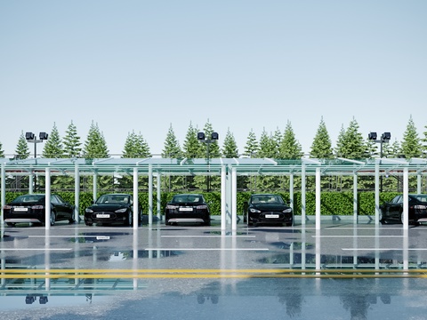 Modern carport parking