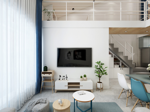 Nordic Duplex Apartment Living Room