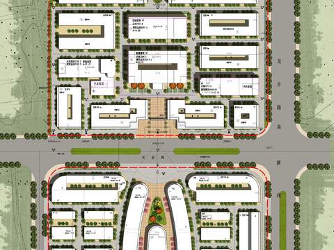 modern architecture landscape plan psd