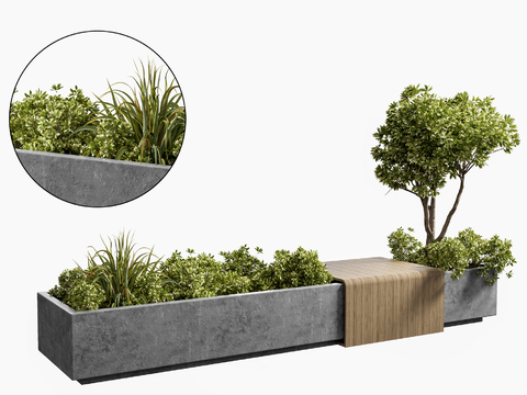 modern outdoor flower bed public chair