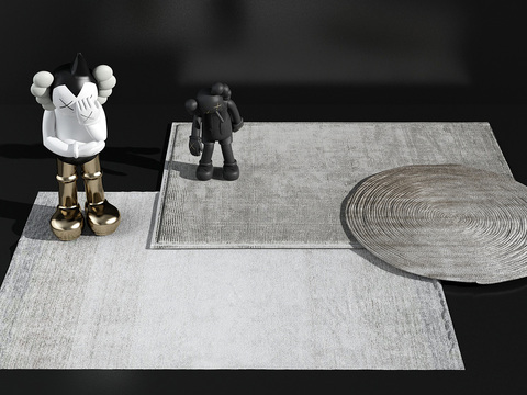 modern kaws sculpture carpet