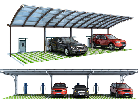 Modern parking shed charging pile