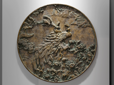 New Chinese Round Flower and Bird Relief