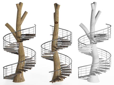 natural wind trunk revolving stairs