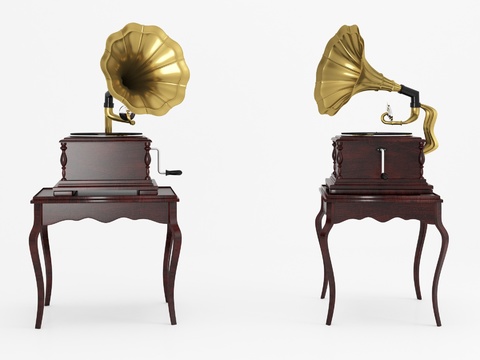 American solid wood phonograph