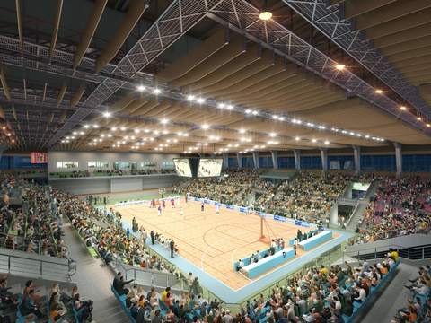 modern stadium basketball court psd