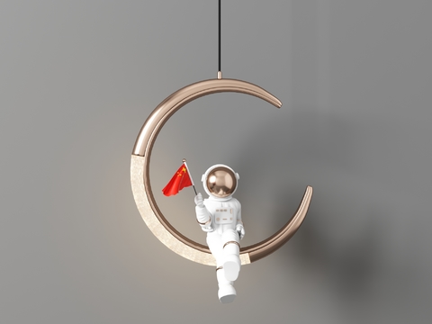 Modern astronaut moon children chandelier