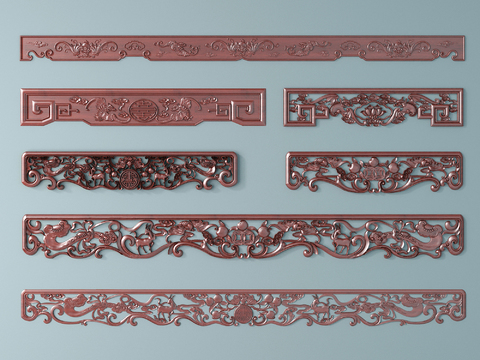 Chinese-style carved lintel hanging