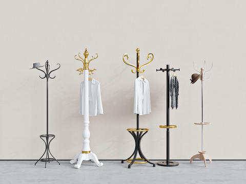 European-style metal coat rack