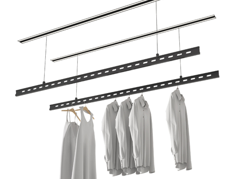 Modern metal invisible clothes pole drying rack