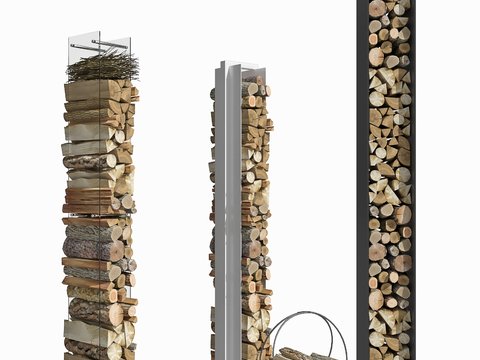 modern wood firewood pile