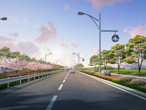 urban road highway green belt psd