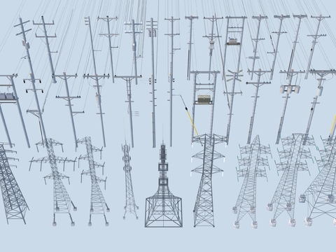 Electric pole High voltage line High voltage tower Signal tower