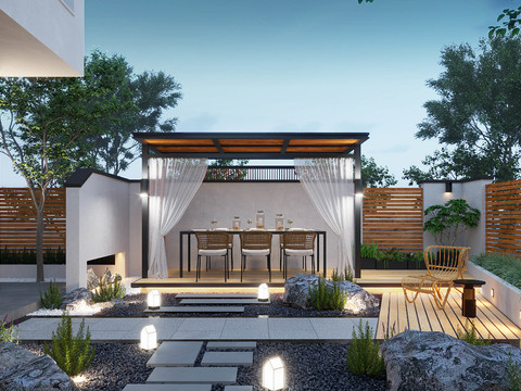 Modern Villa Courtyard