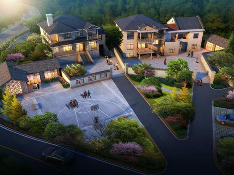 modern residential building bird's eye psd