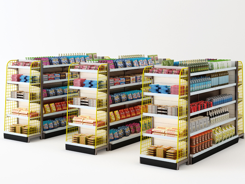 modern supermarket shelves