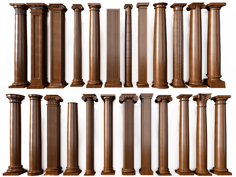 European-style solid wood Roman column combination