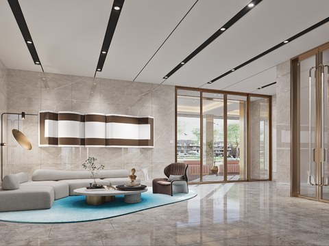 Modern hotel entrance lobby