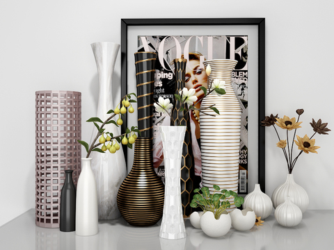 Modern ceramic vase decorative painting combination