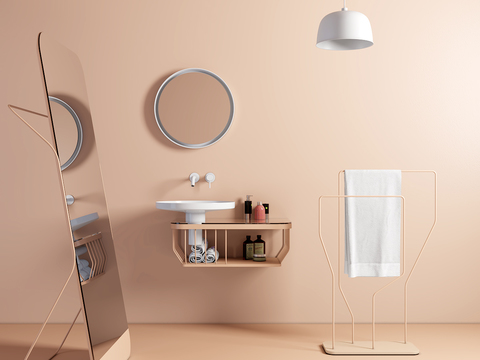 Nordic Bath Shelf Mirror Combination