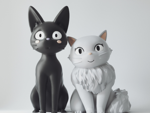 Modern cat sculpture ornaments