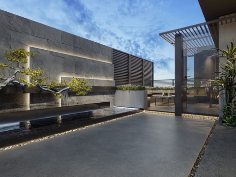 Modern Villa Courtyard