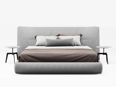 Poliform modern fabric double bed