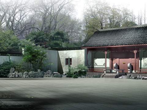 Chinese Chinese Ancient Architecture appearance psd