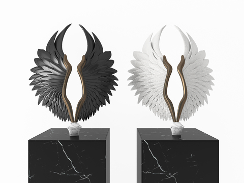 Modern Angel Wings Sculpture